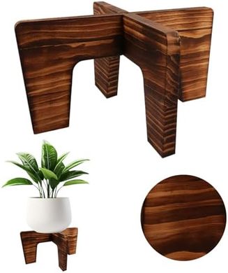 Brown Wooden Plant Stand for Small Indoor Plants (5-15 inch pots)
