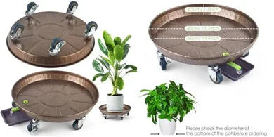 Heavy-Duty Rolling Plant Stand with Lockable Casters (2-Pack)