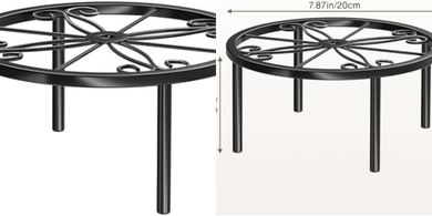 Black Metal Plant Stand & Riser (7.9"H x 3.5"W) for Indoor Plants
