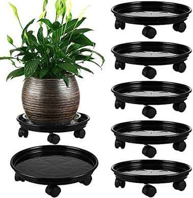 Heavy-duty Rolling Plant Caddy with Casters (Black)
