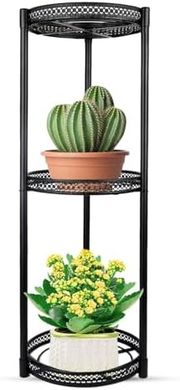 Black 3-Tier Heavy-Duty Metal Plant Stand (10.2", Extra Wide)
