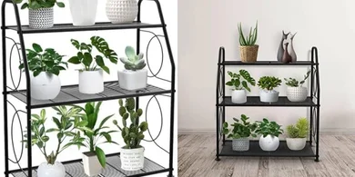 Black Heavy-Duty 3-Tier Metal Plant Stand (Indoor/Outdoor)