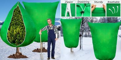 Large Plant Frost Protection Covers (2-pack, 79"x95", zippered)
