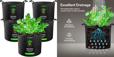 VIVOSUN 5-Gallon Heavy-Duty Grow Bags with Handles
