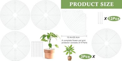 Sawysine Plant Protectors: 3 White Grid Covers (11.8")
