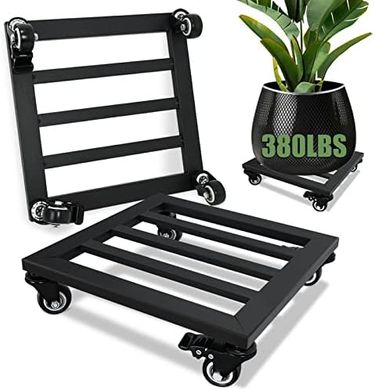 Heavy-Duty Rolling Plant Caddy (2-pack, 12", 380 lbs)
