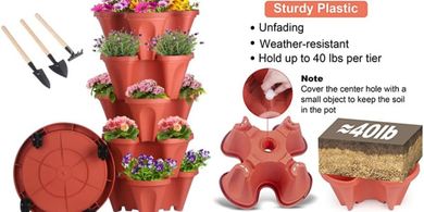 Stackable 5-Tier Planter with Wheels & Tools for Herbs, Flowers & Veggies
