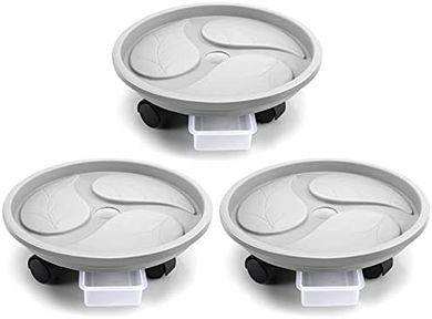 Looca Rolling Plant Caddies: 3-pack, 120lb capacity, grey.