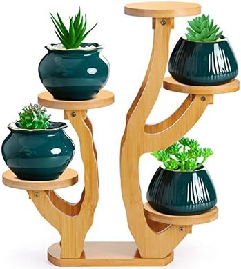 Bamboo 5-Tier Plant Stand for Indoor/Outdoor Use