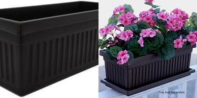 HC 30" Venetian Rectangular Window Planter: Lightweight Plastic Pot with Drainage
