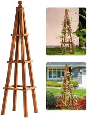 Idzo 61" Wood Obelisk Trellis: Durable, Space-Saving, Easy Assembly
