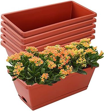 Red Plastic Window Box Planters (7-pack, 17")
