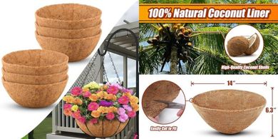 Coco Liner Hanging Basket Liners: 14", 6-Pack
