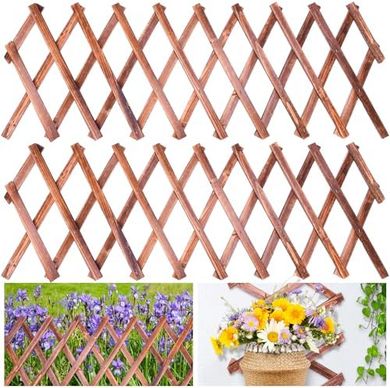 Expandable Wooden Lattice Fence Panels for Climbing Plants
