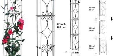 Therden Trellis: 72"H x 12"W Metal Plant Supports (2-Pack)
