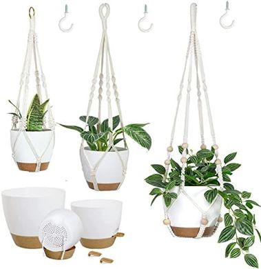 Macrame Hanging Planters: 3 Self-Watering Sizes
