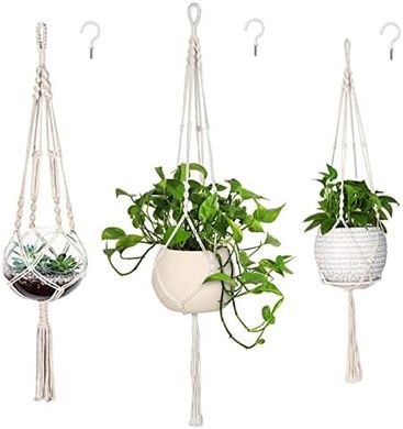 MIPON 3-Pack Macrame Plant Hangers: Boho Home Decor
