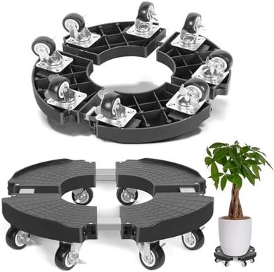 Heavy-duty rolling plant caddy (8 casters, 500lb capacity, adjustable height)
