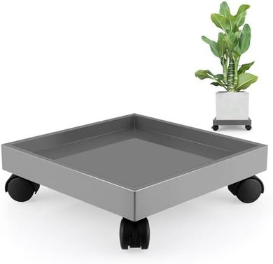 Grey Rolling Plant Caddy (11" Square)
