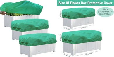 Winter Frost Blanket for Flower Boxes (3-pack, Green)
