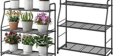 3-Tier Metal Plant Stand: Indoor/Outdoor, Waterproof
