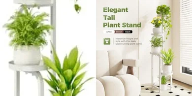 Bamworld 4-Tier Heavy-Duty Metal Plant Stand (Indoor/Outdoor)