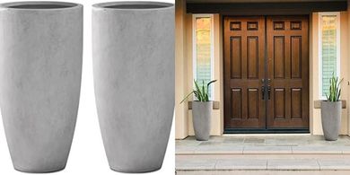 Kante Concrete Planters (Set of 2): Modern, Large, Indoor/Outdoor
