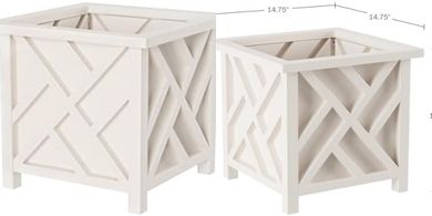 Pure Garden White Lattice Flower Box (14.75")
