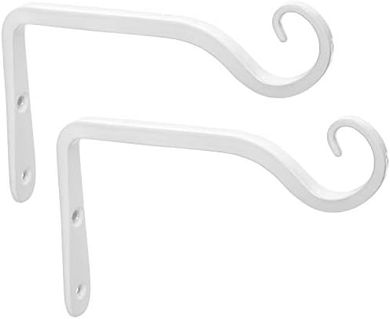 Mkono White Metal Plant Hangers (6-inch, 2-pack) for Indoor/Outdoor Decor
