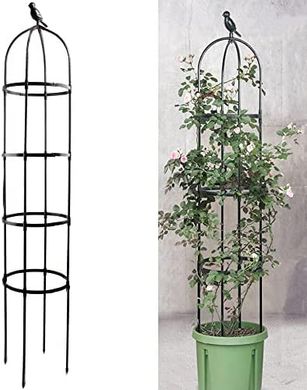 Black Metal Garden Trellis: 6ft Rustproof, Heavy-Duty Plant Support
