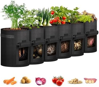 iPower 10-Gallon Potato Grow Bags (6-pack) with Harvest Window
