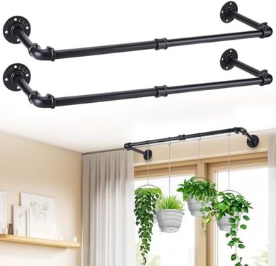 Black Metal Hanging Plant Holders (2-pack, 34.2in)
