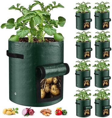 10-Gallon Grow Bags: Durable PE Fabric Pots with Handles
