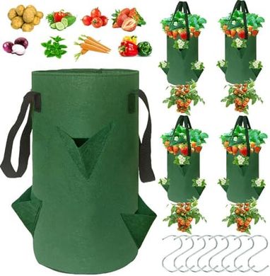 Upside-Down Strawberry & Vegetable Planters (4-Pack, 3-Gallon, 6 Plants)
