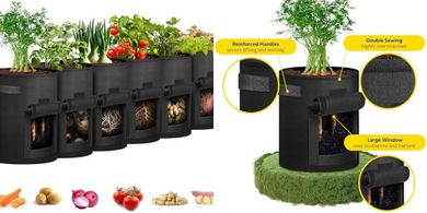 iPower 10-Gallon Potato Grow Bags (6-pack): Durable, Harvest Window
