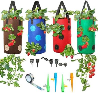 Hanging Upside-Down Planter Kit for Strawberries and Tomatoes
