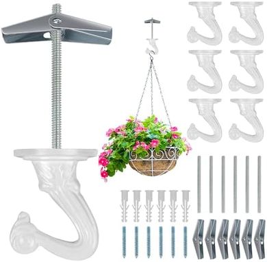 Heavy-Duty Ceiling & Wall Hooks for Plants & Lights (6-pack)
