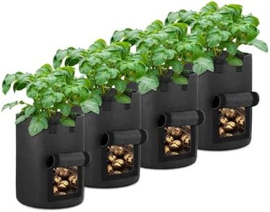 Heavy-duty 10-gallon potato grow bags (4-pack, with handles)
