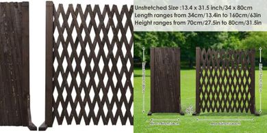 Extendable Wood Garden Fence: Retractable & Freestanding Trellis
