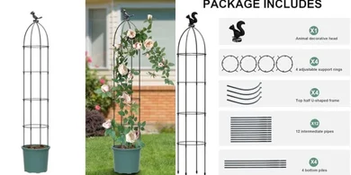 59-inch Rustproof Outdoor Climbing Plant Trellis (Obelisk Style)
