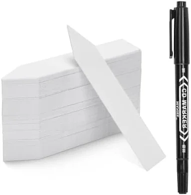 100 Waterproof White Plant Markers (4-inch) for Garden & Nursery