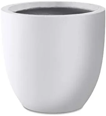 Kante 14" Round Concrete Planter with Drainage (White)