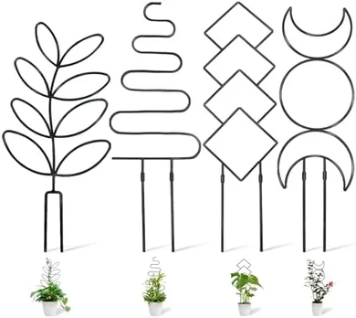 23" Metal Plant Trellis with Ties (4 Panels) for Indoor/Outdoor Use