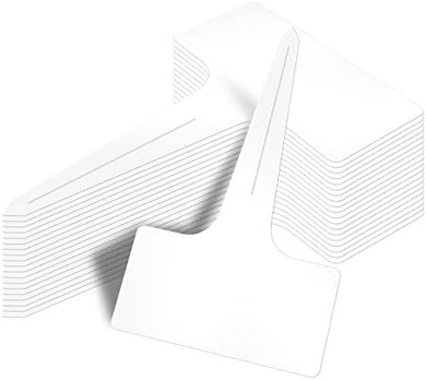100 Waterproof Plant Markers (6x10cm, White)