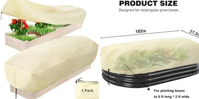 Rectangular Plant Frost Blanket with Drawstrings (102x27.5x19.7 inches)
