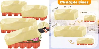 Plant Frost Protection Covers: 4-Pack (2 Large, 2 Small)
