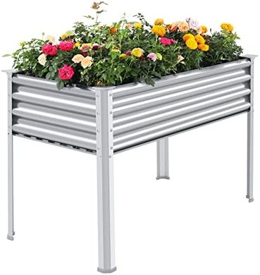 Galvanized Steel Raised Garden Bed (48x24x32", 400lb)