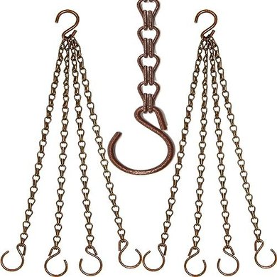 Heavy-duty copper-colored hanging chains for outdoor & indoor use.