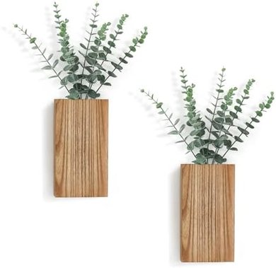 Dahey Farmhouse Wall Planters with Artificial Eucalyptus