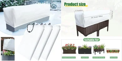 Winter Plant Box Covers with Drawstring: Frost Protection for Raised Beds
